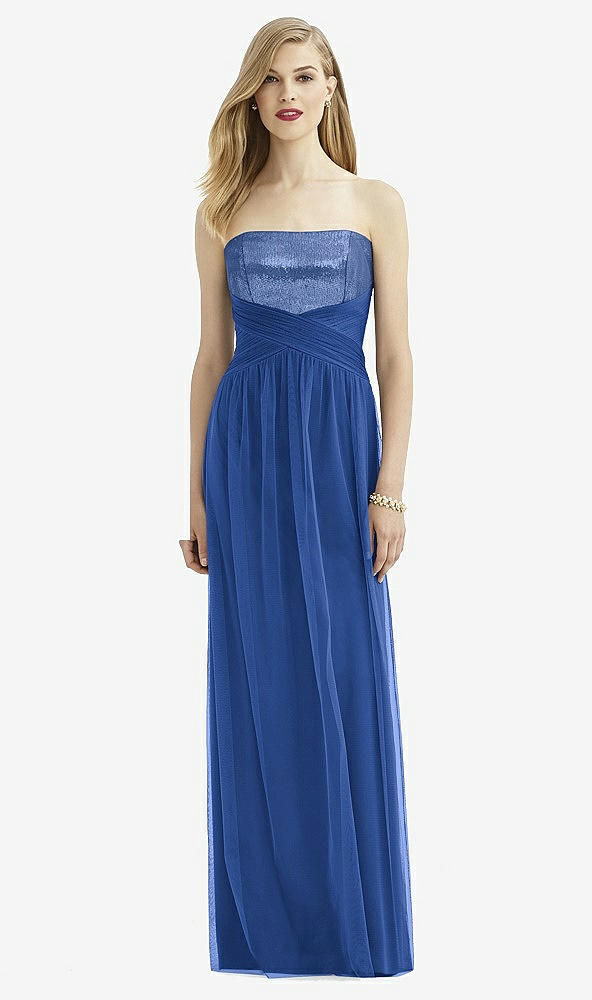 Front View - Classic Blue After Six Bridesmaid Dress 6743