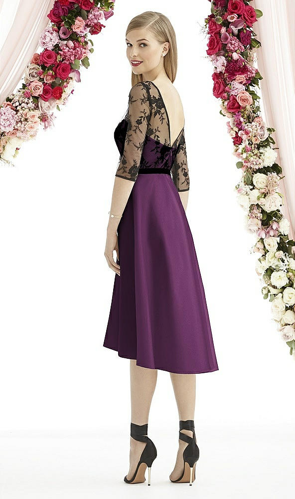 Front View - Aubergine & Off White After Six Bridesmaid Dress 6746