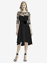 Rear View Thumbnail - Black & Off White After Six Bridesmaid Dress 6746
