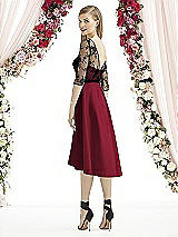 Front View Thumbnail - Burgundy & Off White After Six Bridesmaid Dress 6746