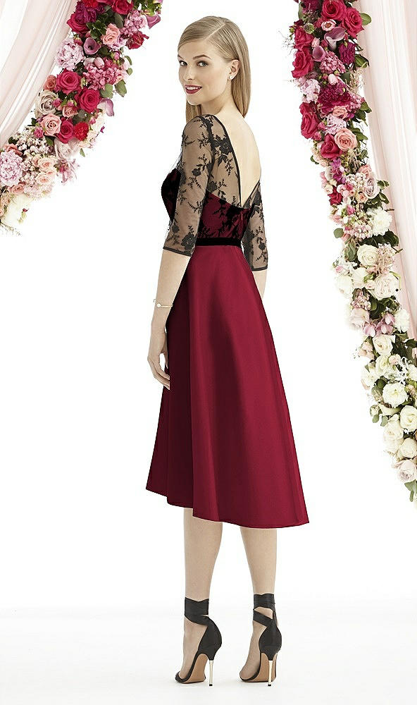 Front View - Burgundy & Off White After Six Bridesmaid Dress 6746