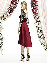 Front View Thumbnail - Claret & Off White After Six Bridesmaid Dress 6746