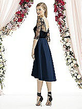 Front View Thumbnail - Midnight Navy & Off White After Six Bridesmaid Dress 6746