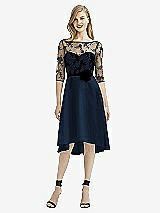 Rear View Thumbnail - Midnight Navy & Off White After Six Bridesmaid Dress 6746