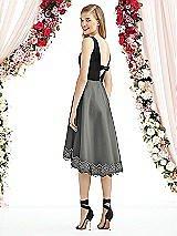 Rear View Thumbnail - Charcoal Gray & Black After Six Bridesmaid Dress 6748