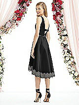 Rear View Thumbnail - Black & Black After Six Bridesmaid Dress 6748