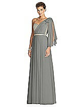 Alt View 2 Thumbnail - Charcoal Gray & Metallic Gold After Six Bridesmaid Dress 6749