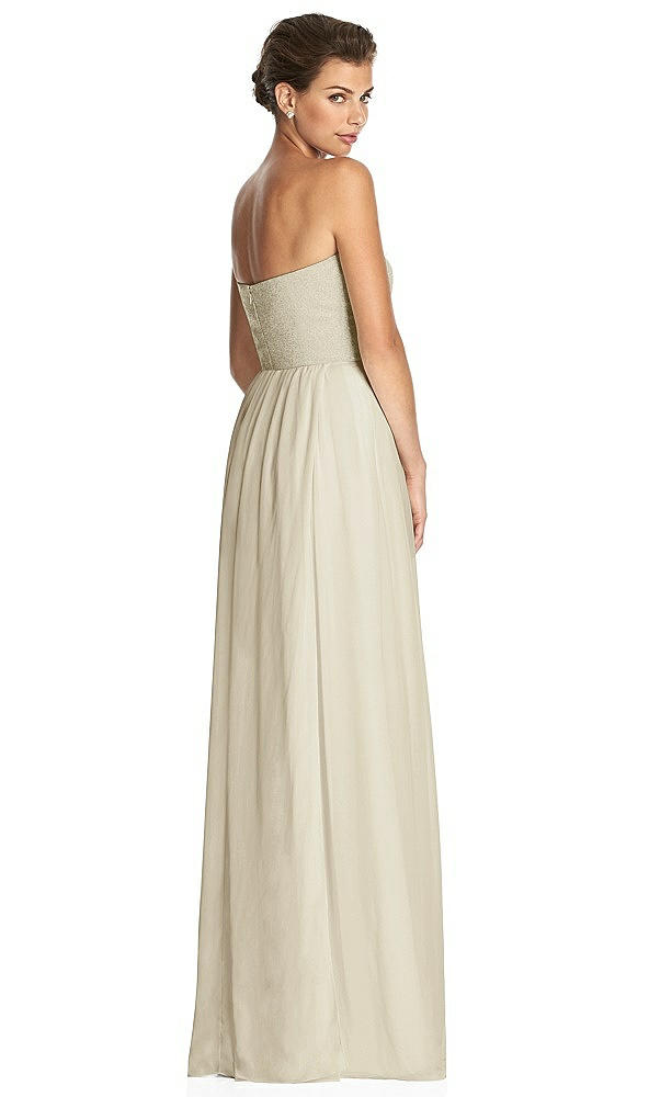 Back View - Champagne & Metallic Gold After Six Bridesmaid Dress 6749