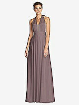 Front View Thumbnail - French Truffle & Metallic Gold After Six Bridesmaid Dress 6749