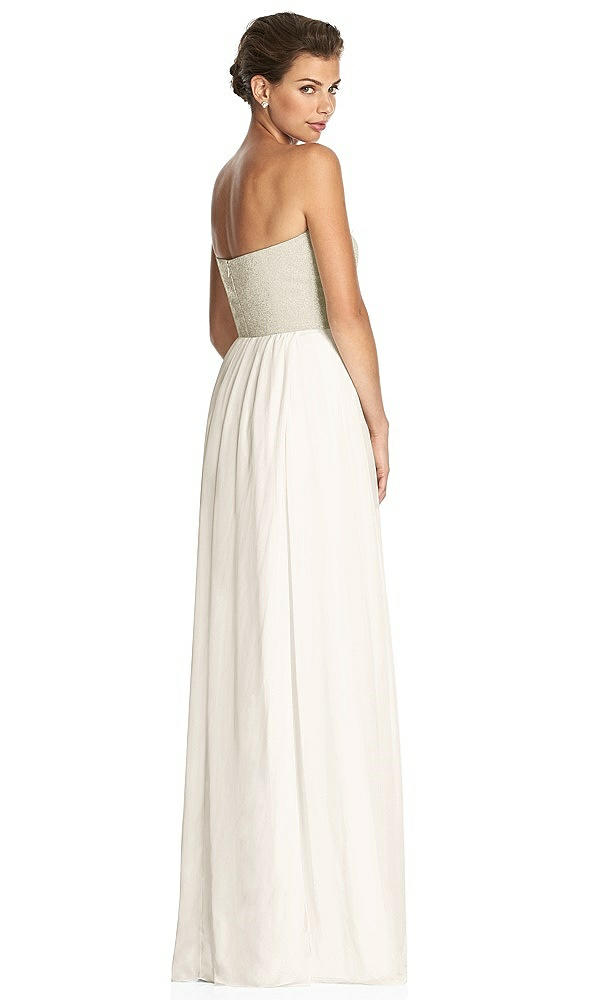 Back View - Ivory & Metallic Gold After Six Bridesmaid Dress 6749