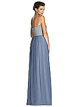 Rear View Thumbnail - Larkspur Blue & Metallic Gold After Six Bridesmaid Dress 6749