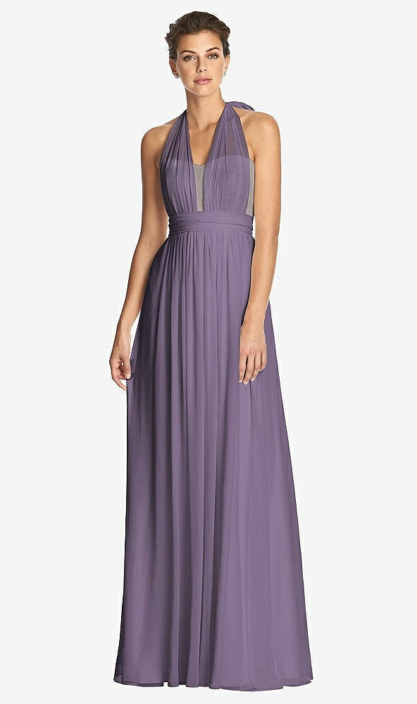 Front View - Lavender & Metallic Gold After Six Bridesmaid Dress 6749