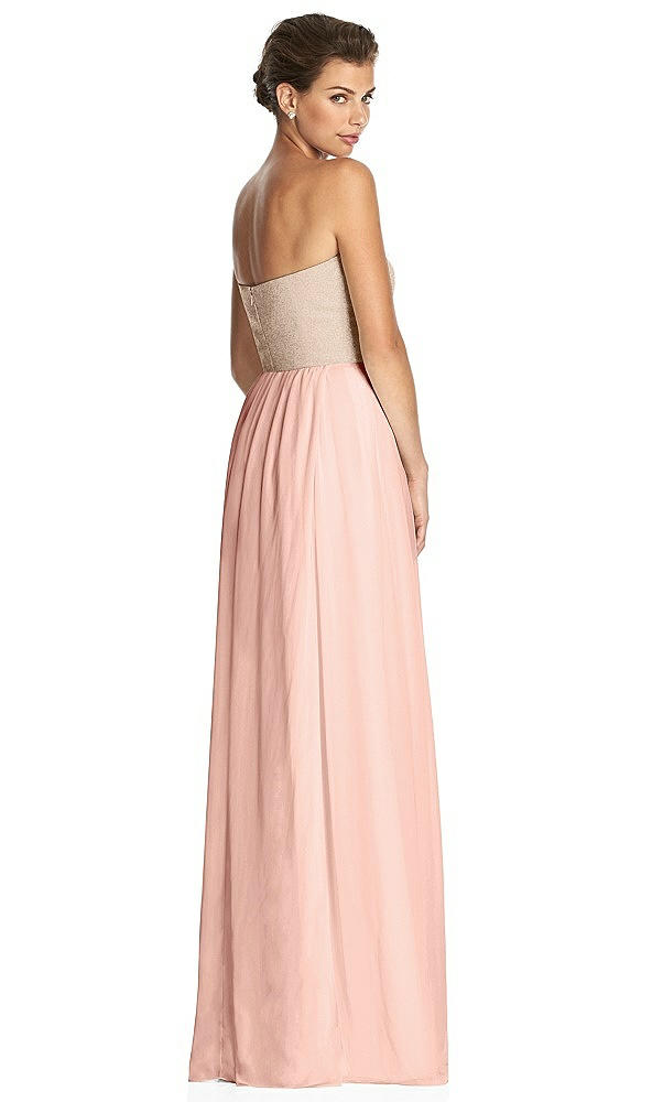 Back View - Peaches And Cream & Metallic Gold After Six Bridesmaid Dress 6749