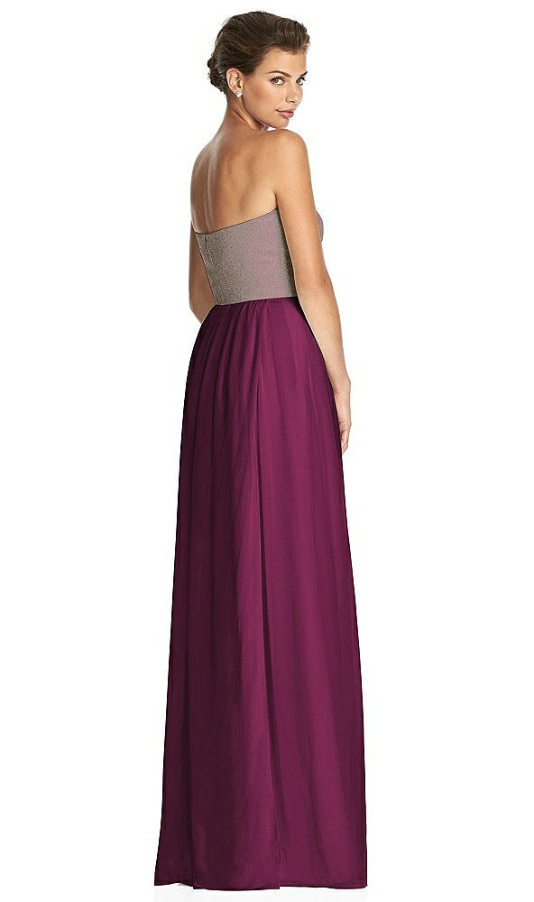 Back View - Ruby & Metallic Gold After Six Bridesmaid Dress 6749