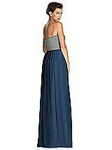 Rear View Thumbnail - Sofia Blue & Metallic Gold After Six Bridesmaid Dress 6749