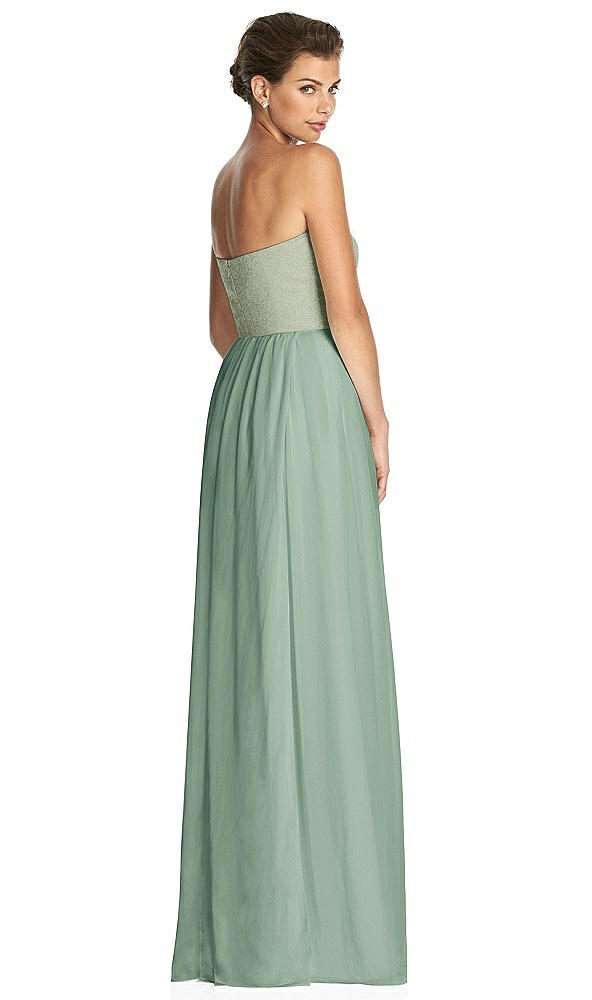 Back View - Seagrass & Metallic Gold After Six Bridesmaid Dress 6749
