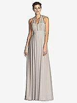Front View Thumbnail - Taupe & Metallic Gold After Six Bridesmaid Dress 6749