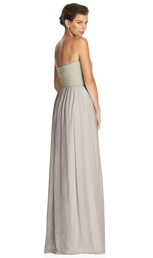Back View - Taupe & Metallic Gold After Six Bridesmaid Dress 6749