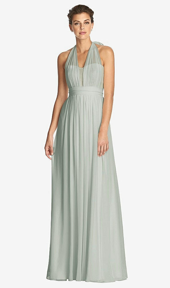 Front View - Willow Green & Metallic Gold After Six Bridesmaid Dress 6749