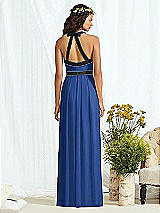 Rear View Thumbnail - Classic Blue & Black Social Bridesmaids Style 8163