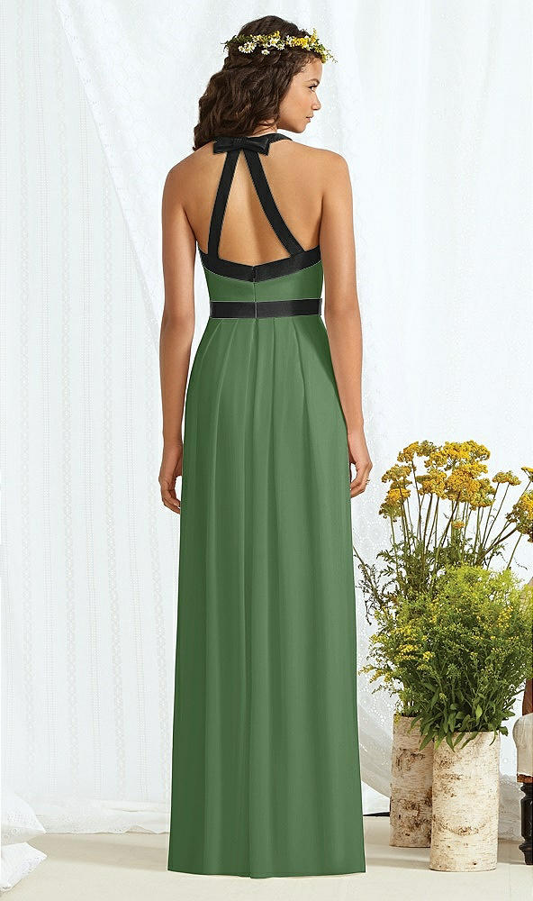Back View - Vineyard Green & Black Social Bridesmaids Style 8163