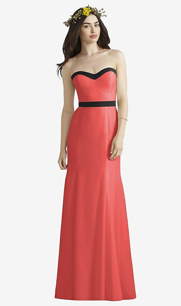 Front View - Perfect Coral & Black Social Bridesmaids Style 8164