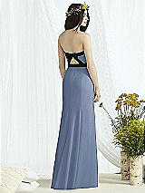 Rear View Thumbnail - Larkspur Blue & Black Social Bridesmaids Style 8164