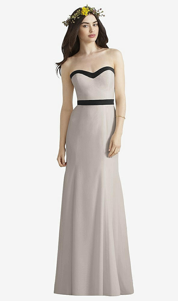Front View - Taupe & Black Social Bridesmaids Style 8164
