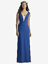 Front View Thumbnail - Classic Blue & Cameo Social Bridesmaids Style 8166
