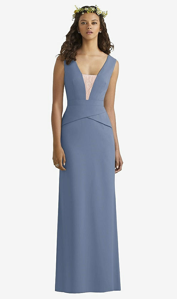 Front View - Larkspur Blue & Cameo Social Bridesmaids Style 8166