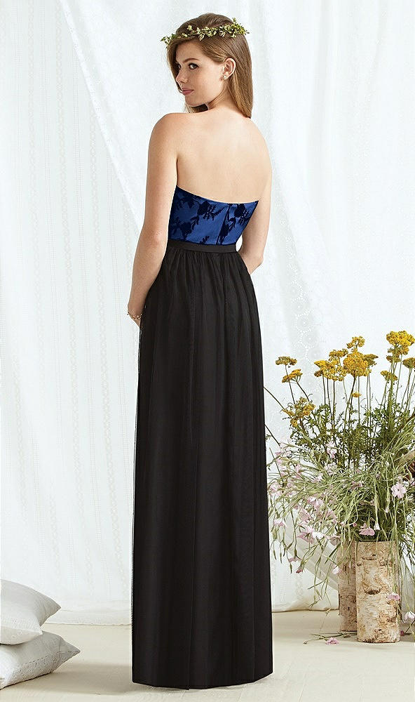 Back View - Classic Blue & Off White Social Bridesmaids Style 8171