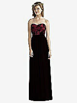 Front View Thumbnail - Burgundy & Off White Social Bridesmaids Style 8171