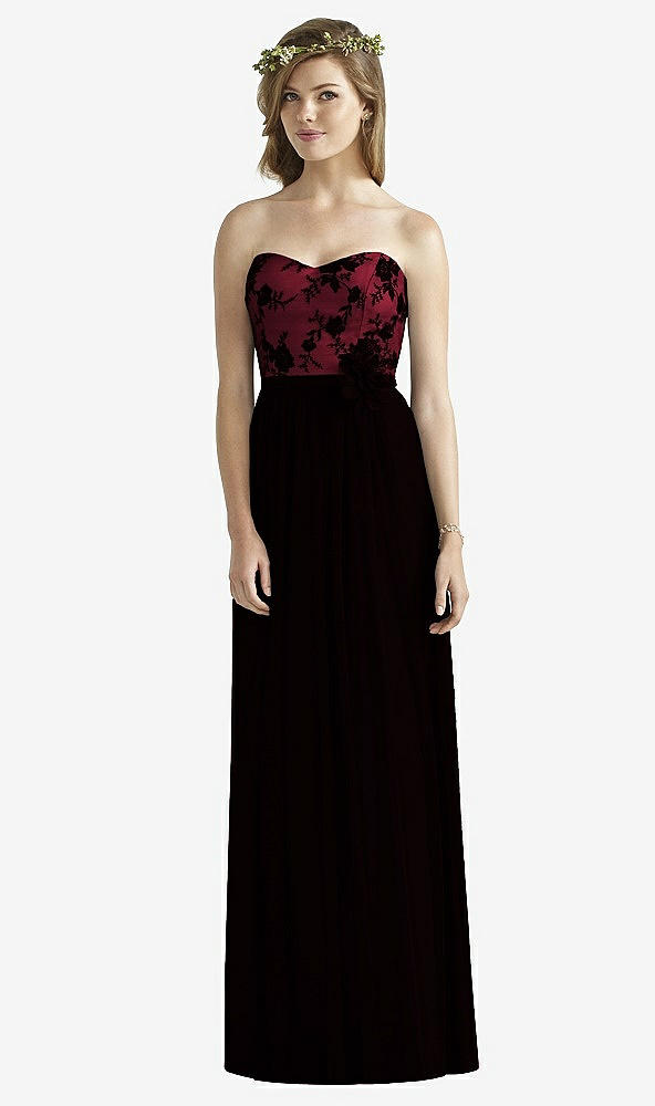 Front View - Burgundy & Off White Social Bridesmaids Style 8171