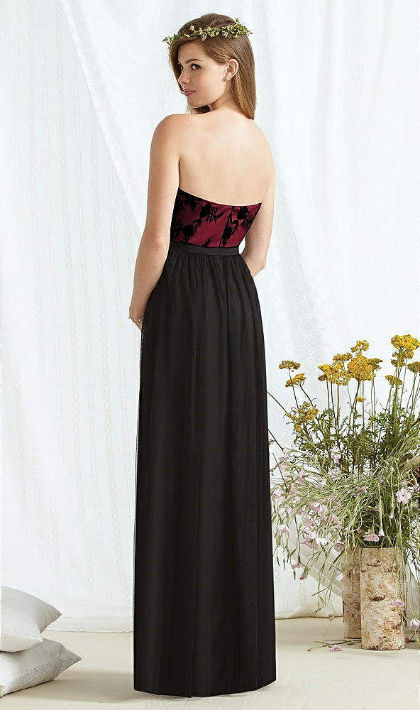 Back View - Burgundy & Off White Social Bridesmaids Style 8171