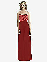 Front View Thumbnail - Perfect Coral & Off White Social Bridesmaids Style 8171