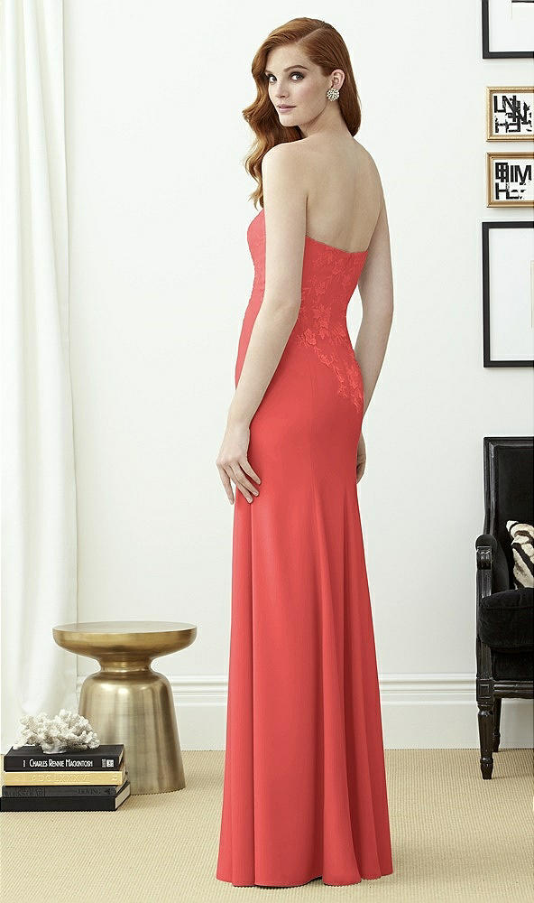 Back View - Perfect Coral & Off White Dessy Collection Style 2965