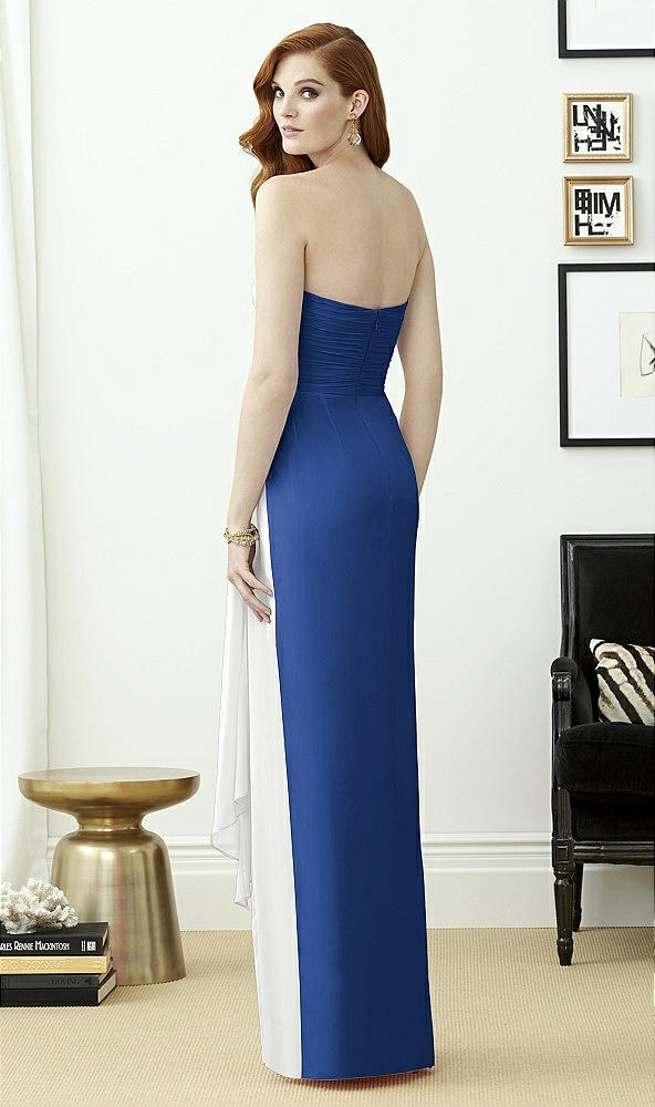 Back View - Classic Blue & White Dessy Collection Style 2956