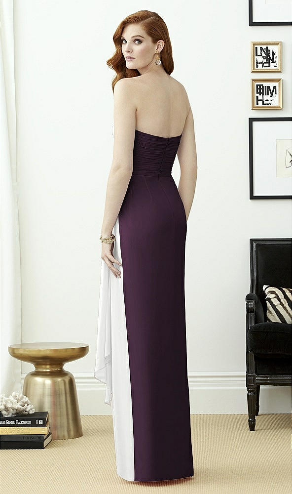 Back View - Aubergine & White Dessy Collection Style 2956