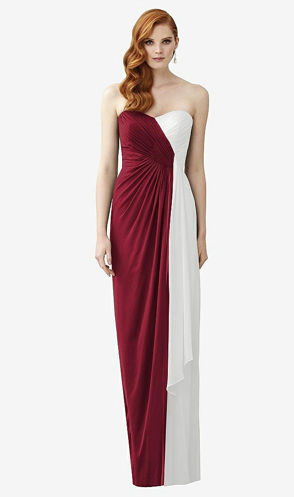 Front View - Burgundy & White Dessy Collection Style 2956