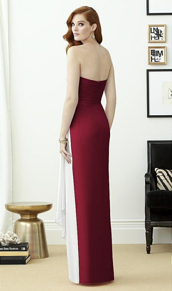 Back View - Burgundy & White Dessy Collection Style 2956