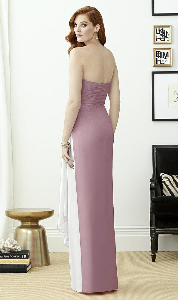 Back View - Dusty Rose & White Dessy Collection Style 2956