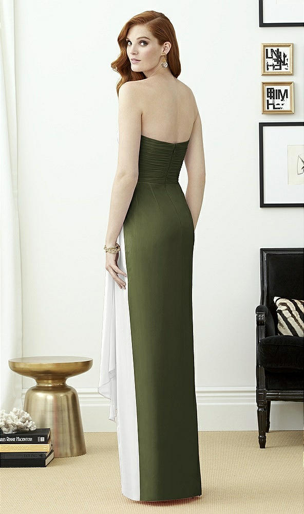 Back View - Olive Green & White Dessy Collection Style 2956