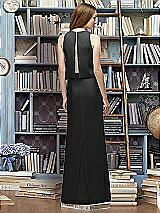 Rear View Thumbnail - Black & Blush Lela Rose Bridesmaid Style LR225