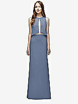 Front View Thumbnail - Larkspur Blue & Blush Lela Rose Bridesmaid Style LR225