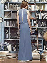 Rear View Thumbnail - Larkspur Blue & Blush Lela Rose Bridesmaid Style LR225