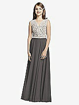 Front View Thumbnail - Caviar Gray & Oyster Dessy Collection Junior Bridesmaid JR532