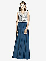 Front View Thumbnail - Dusk Blue & Oyster Dessy Collection Junior Bridesmaid JR532
