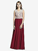 Front View Thumbnail - Burgundy & Oyster Dessy Collection Junior Bridesmaid JR532