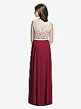 Rear View Thumbnail - Burgundy & Oyster Dessy Collection Junior Bridesmaid JR532