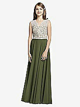 Front View Thumbnail - Olive Green & Oyster Dessy Collection Junior Bridesmaid JR532